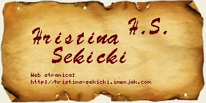 Hristina Sekicki vizit kartica